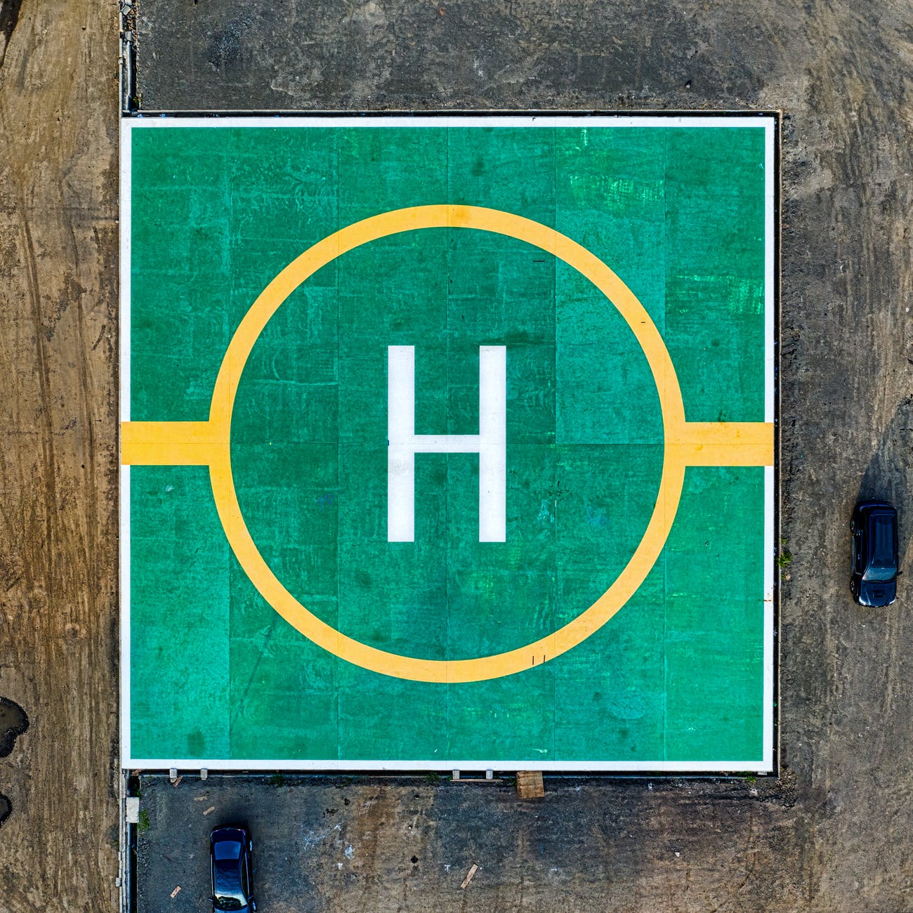 top view photo of helipad