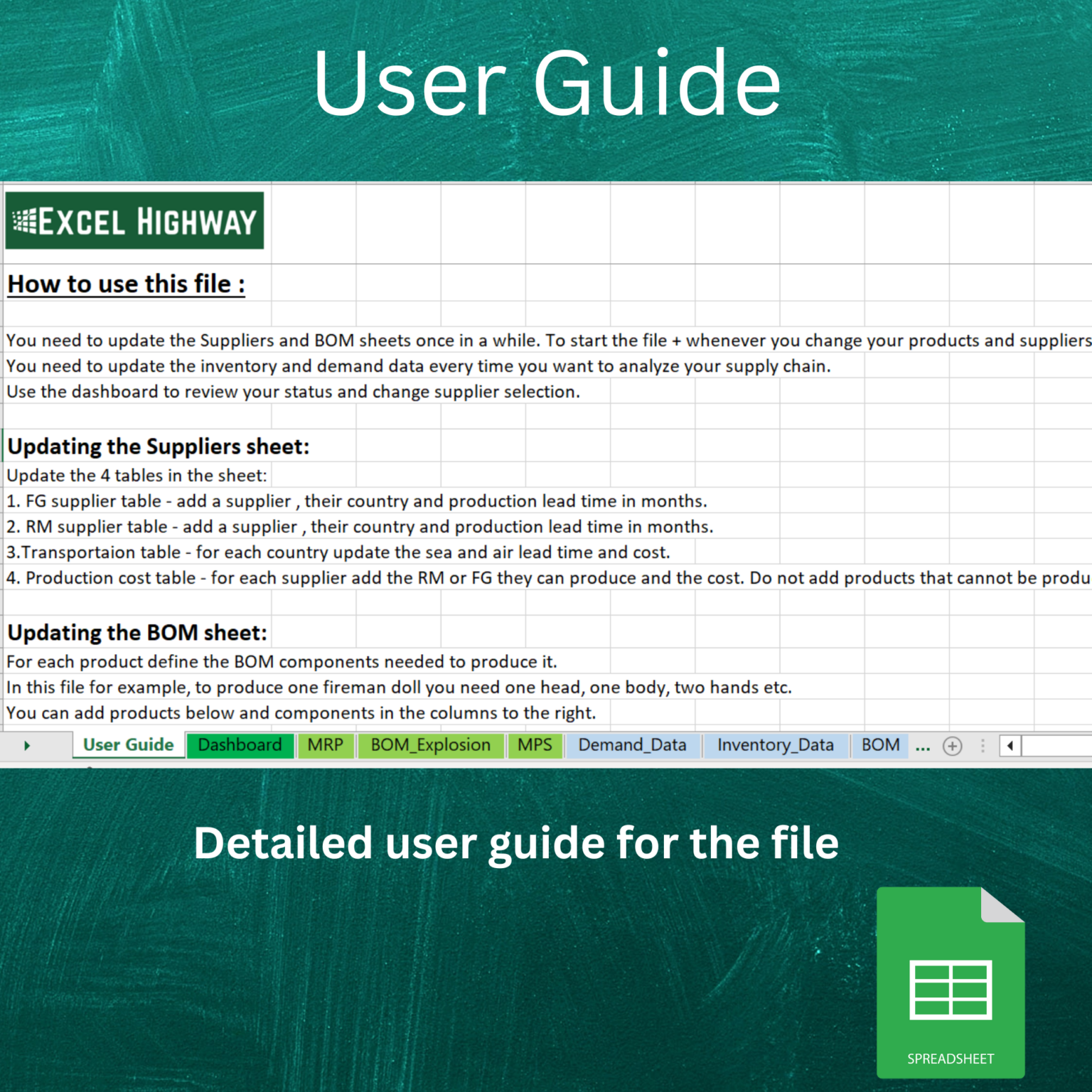 MRP Excel Template – Master Production & Material Planning Tool