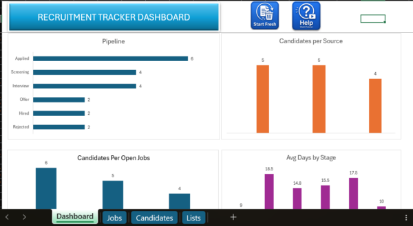 Recruitment Tracker Excel Template – Dashboard & Hiring Pipeline