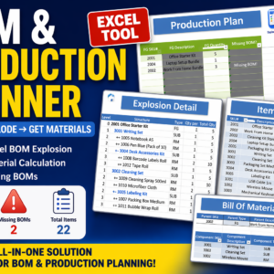 Excel Multi-Level BOM & Production Planning Tool